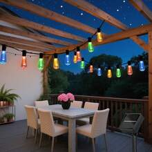1 Pc 20/10 Bulb Fairy Outdoor String Lights, Waterproof Lamps, Vintage Bulb String - Solar-Powered LED Light String, Outdoor Decoration Lighting, 8 Modes, Suitable For Fences, Courtyards, Gardens, Dances, Weddings, Parties, Camping, Christmas Trees - String Lights - View 9