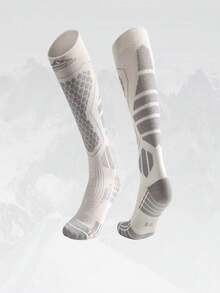 1 Pair Of Ski Socks For Men And Women, Pressure Calf Socks, Professional Cycling, Mountaineering, Running, Hiking, Compression Stockings - Multicolor - View 6