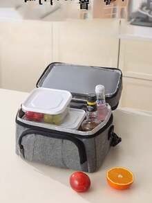 1pc Lunch Bag, Insulated Lunch Box, Large Capacity Multi-Function Cooler Bag, Waterproof Oxford Fabric - Multicolor - View 4