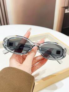 1pc Vintage Oval Frame Fashion Glasses For Women, Multiple Colors, INS Influencer Style, Eyewear For Streetwear, Outfit & Photo, Decorative Accessory - Multicolor - View 5