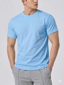 Men T-Shirts & Tanks - Baby Blue - View 1