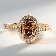 1 chiếc nhẫn cưới nữ thanh lịch, mạ vàng 18K, đính đá Zirconia, tượng trưng cho sự sang trọng và quý phái, tạo nên chiếc nhẫn đính hôn/cưới duyên dáng và đẹp mắt. - Vàng - Xem 7