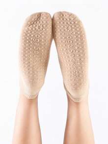 1双/3双装女士瑜伽普拉提舞蹈健身袜，专业运动防滑袜，带硅胶防滑垫，露背瑜伽袜，黑色 - 彩色 - 查看 6