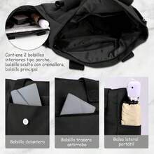 Tote Bag With Detachable Strap, Laptop Bag, Can Be Used As A Shoulder Bag, Handbag, For Work, Beach, Travel, School, Shopping, 43450440 - 彩色 - 查看 5