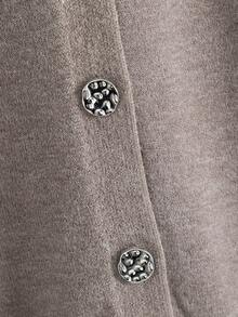 Áo khoác cardigan dệt kim tay ngắn thoải mái, mềm mại dành cho nữ, thích hợp cho mùa xuân/hè. - Màu Khaki - Xem 10