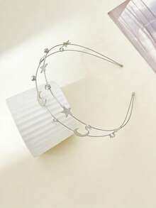 Băng đô trang trí ngôi sao và đá Rhinestone cho trang phục thường ngày khi đi chơi, vương miện thanh lịch, băng đô, băng đô vòng tóc, phụ kiện đội đầu - Vàng - Xem 6