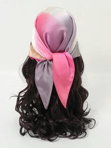 1条粉色系列撞色粉色70小方巾，可作包包装饰丝带 - 彩色 - 查看 3