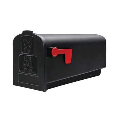 Mailboxes Parsons Medium Capacity, Plastic Post Mount Mailbox, Black