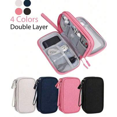 Bộ 2 túi/1 túi mini đựng cáp dữ liệu trong suốt bằng PVC, có khóa kéo đôi, thích hợp để đựng cáp dữ liệu, bộ sạc, tai nghe, trang sức và phụ kiện nhỏ, máy trợ thính, túi du lịch, chìa khóa, tiền xu, v.v. Rất tiện lợi cho du lịch và sử dụng hàng ngày.