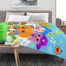 Plim Plim Cartoon Animation Blanket The Adorable And Charming Image, Along With The Gathering With Friends Soft Funny Throw Blanket Cozy Lightweight Plush Portable Cover Blanket For Sofa,Warm Gift For Birthday,Christmas,Multiple Blankets - 顏色 - 查看 4