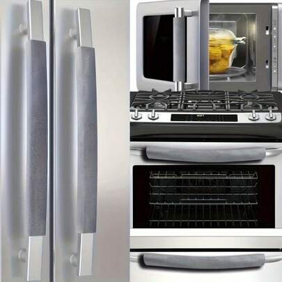 2 piezas Cubiertas para manijas de puerta de refrigerador, aptas para refrigerador, microondas, lavavajillas, protegen sus electrodomésticos de cocina contra manchas, huellas dactilares, goteos y salpicaduras de alimentos
