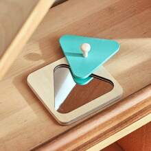 Rompecabezas de formas geométricas de madera - Combinación de cuadrado y triángulo, diseño de espejo con asa, juguete para el desarrollo de habilidades motoras finas de los niños, juego de gestión de la cognición emocional, regalo para Halloween, Navidad, Acción de Gracias, cumpleaños - Multicolor - Ver 3