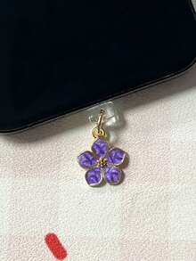 Pink Flower Series Decorative 1pc Pink Flower Shaped Mobile Phone Charging Plug Dust Plug For IOS Phone /Type-C Spring Gift - Multicolor - View 11