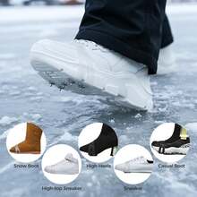 5 Claw Universal Non-Slip Gripper Spikes, 2026 New Ice Traction Cleats Walk Traction, Anti-Skid Snow Ice Grips Steel Nails Traction Cleats For Hiking Climbing - White - View 3