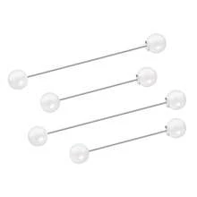 4pcs Sweater Shawl Brooch Faux Pearl Safety Pin, Women Shirt Waist Dress Cardigan Collar Pants Set - Black and White - View 4