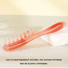 NEFOUME 树脂按摩梳，模拟真实头皮按摩SPA，多功能设计，集梳理、刮痧、穴位按摩于一体，光滑树脂材质，亲肤防静电，每把梳子都拥有独特的手工纹理，便携式居家办公放松工具 - 粉色 - 查看 5