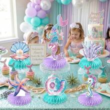 9 Pcs Fish Tail Girl Themed Table Centerpieces Adorable Cubic Structure Decorations For Birthday Parties Baby Showers - Multicolor - View 3