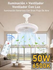 LED Ring Ceiling Fan, Ceiling Fan With Remote Control Lights, 3 Speeds, With Timer Function, For Kitchen/Bathroom/Bedroom - 4 Pieces - View 3