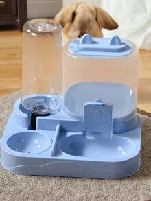 二合一大容量猫粮饮水器 - 干湿分离，猫粮饮水器，700毫升大容量猫粮盒和400毫升重力式饮水器，耐用塑料材质，透明设计，适合室内宠物饮水和健康喂养，无需电池 - 出行无忧，猫狗通用 - 均碼 - 查看 18