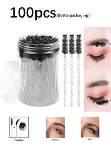 200/1PC Eyelash Brush, Mascara Wands Makeup Brushes Applicators Kits For Eyelash Extensions And Eyebrow Brush With Container - Multicolor - View 12