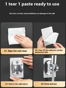 通用淋浴喷头支架，浴室墙壁安装支架，淋浴龙头支架配件 - 多色 - 查看 7