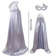 Bộ 2 món gồm áo choàng và mặt nạ, áo choàng tử thần bằng vải satin, áo choàng và mặt nạ phù thủy, áo choàng và mạng che mặt thời trung cổ, áo choàng thần chết, lý tưởng cho hộp đêm, tiệc Halloween, các sự kiện khác nhau và làm đạo cụ trang phục. - nhiều màu - Xem 10