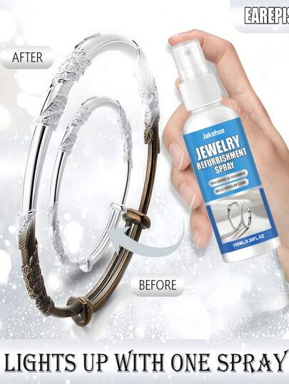 Limpiador de joyas Jinpu, limpiador de electrodomésticos, restaurador de polvo de strass antioxidante, solución de limpieza de joyas de estilo aleatorio, que contiene un paño de pulido - Restaura el brillo de las joyas de oro, strass, platino y gemas.