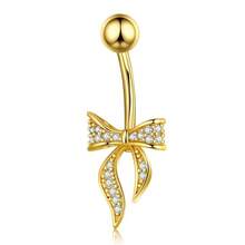 1件装女士肚脐环，时尚蝴蝶肚脐环，性感肚脐饰品，适合日常佩戴 - 金黃色 - 查看 2