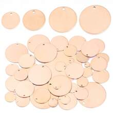 20pcs/Pack Round Steel Color Stainless Steel DIY Metal Tags Necklace Bracelet Pendant Jewelry, 6-40mm Plated Hypoallergenic DIY Accessories - Steel - View 15