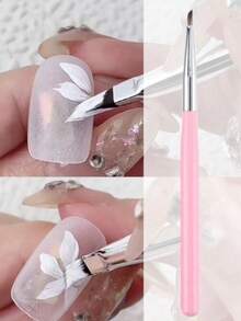 1pc Pink Nail Art Pen, 3D Magical Drawing Pen, Gradient Painting Pen, Nail Sticker, Floral Painting, Acrylic Nail Tool - Pink - View 5