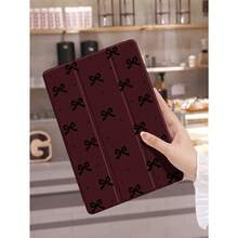 1pc Vintage Red Solid Color, Small Heart Pattern Tablet Protective Case, Anti-Drop, With Pen Slot, Support Sleep/Wake, Tri-Fold Tablet Stand Protective Shell, Compatible With  10.2",  Pro 2021/2020/ (A16) 11", 11th Gen 2025/10th Gen, Galaxy Tab A8 10.5" 2022, Matepad 10.4/Tab, - View 3