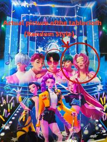 DOBBLE 1件装 K-Pop 恶魔猎人女团主题派对装饰桌布，返校季装饰桌布，派对装饰桌布，一次性派对装饰桌布，适合 K-Pop 粉丝派对装饰桌布，Kpopdemonhunters 桌布，父亲节礼物 [款式随机] - 彩色 - 查看 4
