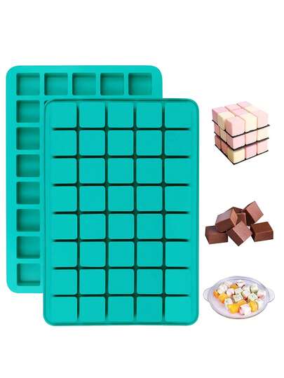 1pc/2pcs/3pcs Caramel Candy Molds, 40 Cavities Square Cube Silicone Molds For Chocolate, Candy, Ice Cubes, Gummy, Ganache, Jelly, Truffles