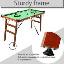 HLC 55'' Folding Pool Table Space Save Billiard Table With Cues, Ball, Chalk, Rack, Brush Included - Green - View 5
