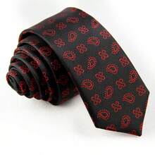 1pc Floral & Geometric Print Casual Polyester Necktie, Handmade Narrow 6cm/3.26in, Spring/Autumn - Multicolor - View 13