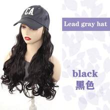 1件装女士长卷发假发，带棒球帽，自然波浪合成发帽，夏季 - 彩色 - 查看 7