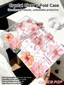 Pink Hibiscus Case Compatible With IPad Air 11-Inch M3 2025 / M2 2024, Air 5th Generation 2022 , (A16) 11 Inch 11th Generation 2025,Compatible With Samsung Galaxy Tab,Kindle Paperwhite 12th Gen 2024, Clear Back ,Fashion Pattern Protective Case,Autlueomatic Sleep And Wake-Up Function, Airbag Protection, Suitable For Gifts And Office Use - Multicolor - View 4