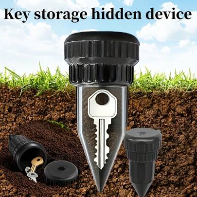 2pcs/Set (1pcs Key Hider + 1pcs Cover) Sprinkler Key Hider - Realistic Key Hider, Key Anti-Theft Storage Device - Waterproof Key  For Outdoor Gardens, Courtyards, And Lawns, Can Be Easily Inserted Into The Ground Under The Garden Lawn, Waterproof And Corrosion-Resistant