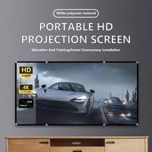 Pantalla de proyección de fibra de poliéster de 60 pulgadas, pantalla de proyección portátil universal HD 16:9, adecuada para el hogar/fiesta/oficina y diversas ocasiones - Ver 2