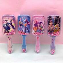 1个K-Pop偶像粉丝按摩气垫发梳，梦幻女团Lumi风格旋转防静电发梳，蓬松造型工具，CE认证，随机图案 - 彩色 - 查看 3