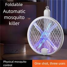 CHIGO Matamoscas eléctrico plegable 3 en 1 mejorado, con luz UV, trampa de insectos, recargable por USB, 300mAh, para dormitorio, camping, viajes - Blanco - Ver 1