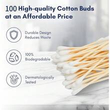 1pcS 100 Cotton Swabs, Bamboo Cotton Swabs, Cotton Swab Sticks, Ear Picks, Cosmetic Cotton Swabs, Double-Ended Cotton Swabs, Thin Spool Cotton Swabs, Spiral-Tipped Cotton Swabs, Cosmetic Cotton Swabs, Pointed Cotton Swabs, Spiral-Tipped Cotton Swabs, Makeup Remover Cotton Swabs, Acne Spotting Swabs. Double-Ended Soft Cotton Swabs, Suitable For Delicate Skin, Made Of 100% Pure Cotton, No Plastic, Suitable For Beauty And Daily Life. - A - 查看 3