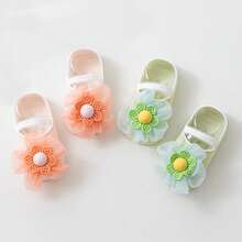 2双夏季薄款婴儿袜，女童蕾丝边婴儿袜，高弹不勒脚，适合0-1岁新生儿幼儿 - 彩色 - 查看 8