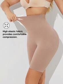 Women's High Waist Slimming Seamless Shaping Shorts - Dusty Pink - View 3