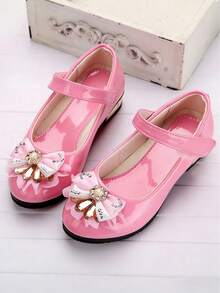 Zapatos para niñas, de punta redonda, adecuados para uso diario, baile, exterior y vuelta al colegio - Rosa - Ver 4