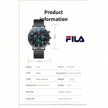 Reloj cronógrafo multifunción de cuarzo FILA de 45 mm de diámetro de esfera grande, resistente al agua 30M, con correa de acero inoxidable para hombre - Unitalla - Ver 7