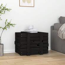 Caja de almacenaje madera maciza de pino negra 58x40 5x42 cm multifunzionale e grande capacità risparmia spazio e facile da pulire stabile e estetico ideale per sala da pranzo sala da pranzo e camera da letto - nero - Visualizzare 4