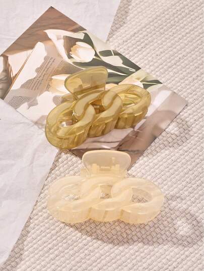 2 Pieces/1 Piece Women's Fashion, Multifunctional, High-End, Elegant, Jelly Green, Jelly White, Suitable For Daily Outings, Casual Wear, Parties, Beach, Commuting, Vacation, Hair Care, Face Wash/Shampoo, Makeup, Matching Outfits, Hair Clips, Barrettes, Hair Accessories, Festive Spring Festival Charm