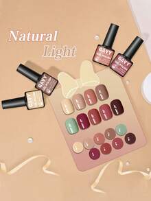 GAVY 9 pièces Ensemble de vernis à ongles gel couleur café classique, convient pour le durcissement UV/LED, adapté pour le salon et le DIY, 7 ml par bouteille - Multicolore - Voir 7