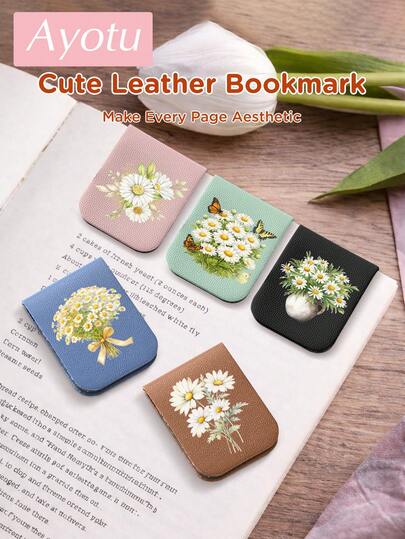 Ayotu 1 chiếc kẹp sách từ tính hình hoa cúc, dùng được cho cả sách vở/sổ tay/sổ kế hoạch, quà tặng cho bố, bạn trai, mẹ và gia đình, món quà hoàn hảo cho bạn bè/bạn học/gia đình/giáo viên/người yêu sách, phụ kiện sách.